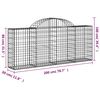 vidaXL Arched Gabion Baskets 13 pcs 200x30x80/100 cm Galvanised Iron