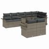 vidaXL Garden Sofa Set with Cushion 9 pcs Grey Poly rattan