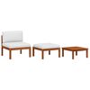 vidaXL 3 Piece Garden Lounge Set with Cushions Wood Acacia&Rope