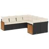 vidaXL 8 Piece Garden Sofa Set with Cushions Black Poly Rattan