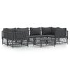 vidaXL 7 Piece Garden Lounge Set with Cushions Anthracite Steel