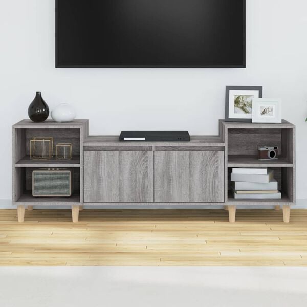 vidaXL TV Cabinet Grey Sonoma 160x35x55 cm Engineered Wood