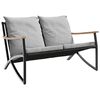 vidaXL Garden Bench with Cushions 120 cm Black Steel