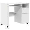 vidaXL Desk with Wheels White Engineered Wood 91 x 50 x 77 cm