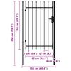 vidaXL Fence Gate Single Door with Spike Top Steel 1x1.5 m Black