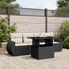 vidaXL 5 Piece Garden Sofa Set with Cushions Black Poly Rattan