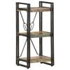 vidaXL 3-Tier Bookcase 40x30x80 cm Solid Reclaimed Wood
