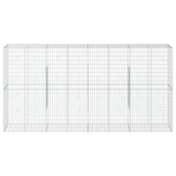 vidaXL Gabion Basket with Cover 400x50x200 cm Galvanised Iron