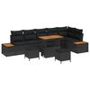 vidaXL Garden Sofa Set 9 pcs 8-Seater Black