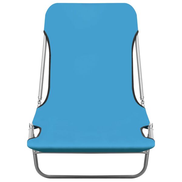 vidaXL Folding Sun Loungers 2 pcs Steel and Fabric Blue