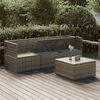 vidaXL 4 Piece Garden Lounge Set with Cushions Grey Poly Rattan