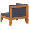 vidaXL Sectional Corner Sofa and Dark Grey Cushions Solid Acacia Wood