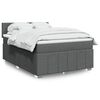 vidaXL Box Spring Bed with Mattress Dark Grey Double Fabric