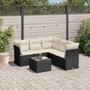 vidaXL 6 Piece Garden Sofa Set with Cushions Black Poly Rattan