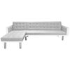 vidaXL Corner Sofa Bed Fabric 218x155x69 cm White and Grey