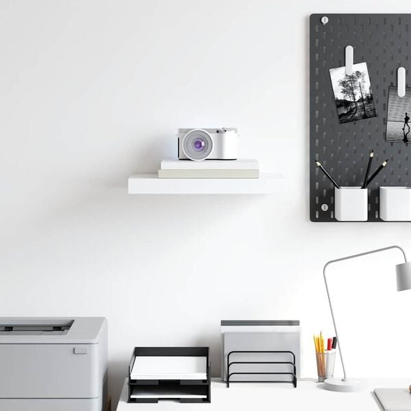 vidaXL Floating Wall Shelf White 40x23x3.8 cm MDF