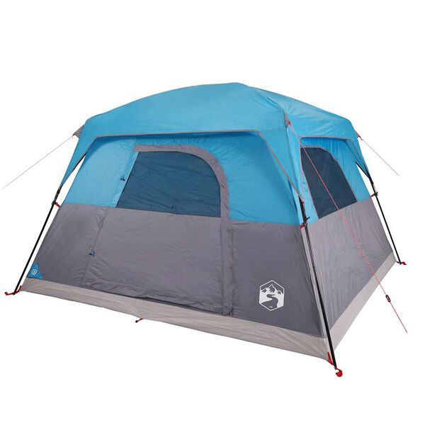 vidaXL Camping Tent Cabin 4-Person Blue Waterproof