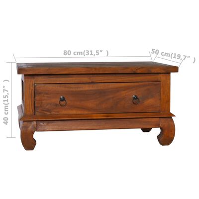 vidaXL Coffee Table 80x50x40 cm Solid Teak Wood