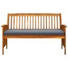 vidaXL Garden Bench with Cushion 147 cm Solid Acacia Wood