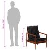 vidaXL Armchair Black Real Leather and Solid Wood Acacia