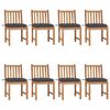 vidaXL Garden Chairs 8 pcs with Cushions Solid Teak Wood