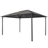vidaXL Gazebo | Black | Aluminium and Steel frame, PC board | 4x3 metres