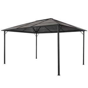 vidaXL Gazebo | Black | Aluminium and Steel frame, PC board | 4x3 metres