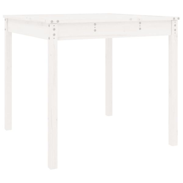 vidaXL Garden Table White 82.5x82.5x76 cm Solid Wood Pine
