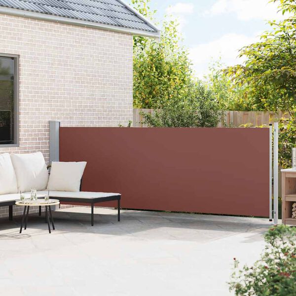 vidaXL Patio Retractable Side Awning 140x600 cm Brown