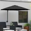 vidaXL Garden Parasol Manual Black and Black 248 x 248 x 148 cm