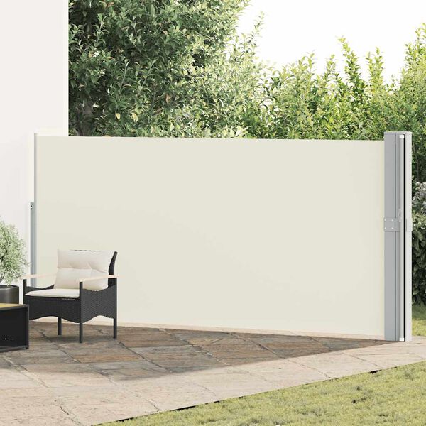 vidaXL Patio Retractable Side Awning 170x1200 cm Cream