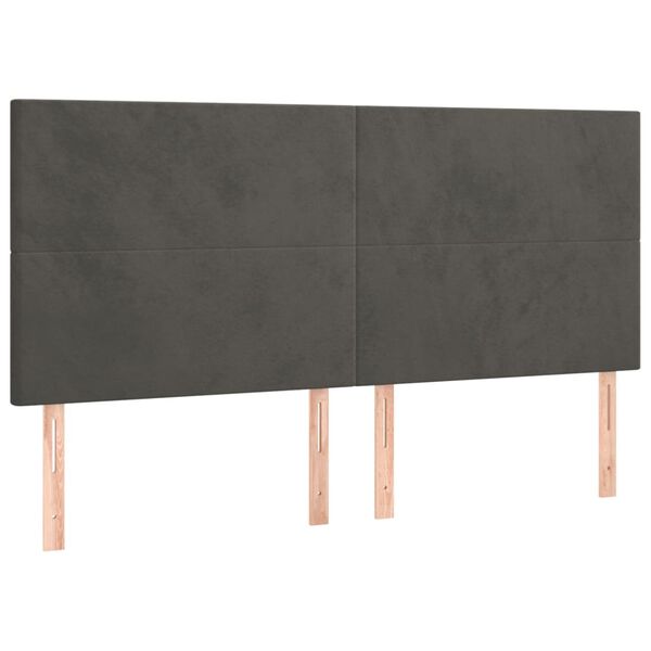 vidaXL Headboard Dark Grey 200x5x118/128 cm Velvet