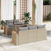 vidaXL 6 Piece Garden Sofa Set with Cushions Beige Poly Rattan
