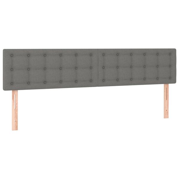vidaXL Headboards Dark Grey 200x5x78/88 cm Fabric