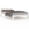 vidaXL Bed Frame without Mattress White Solid Wood 150x200 cm King Size King Size
