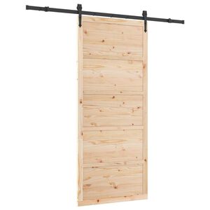 vidaXL Sliding Door 100 x 208 cm Solid Pine Wood Natural