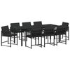 vidaXL Garden Dining Set 9 pcs Black Poly Rattan