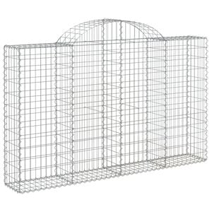 vidaXL Arched Gabion Basket 200x30x120/140 cm Galvanised Iron