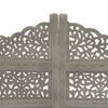 vidaXL Hand carved 4-Panel Room Divider Grey 160x165 cm Solid Mango Wood