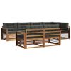 vidaXL Outdoor Sofa Set with Cushion 7 pcs Natural and Anthracite