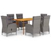 vidaXL 7 Piece Garden Dining Set Grey