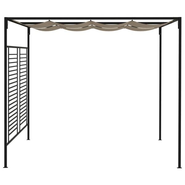vidaXL Gazebo with Retractable Roof 3x4x2.3 m Taupe 180 g/m&sup2;