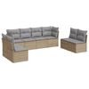 vidaXL 8 Piece Garden Sofa Set with Cushions Beige Poly Rattan