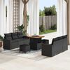 vidaXL Garden Sofa Set Height-Adjustable 9 pcs Black Poly Rattan