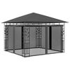 vidaXL Gazebo | Anthracite | Powder-coated steel, polyester | 3x3x2.73 m