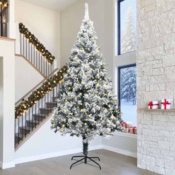 vidaXL Artificial Pre-lit Christmas Tree with Stand Green 400 cm PVC