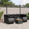 vidaXL 7 Piece Garden Sofa Set with Cushions Black Poly Rattan