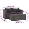vidaXL 6 Piece Garden Lounge Set with Cushions Poly Rattan Grey