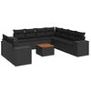 vidaXL 10 Piece Garden Sofa Set with Cushions Black Poly Rattan