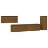 vidaXL 4 Piece TV Cabinet Set Honey Brown Solid Wood Pine